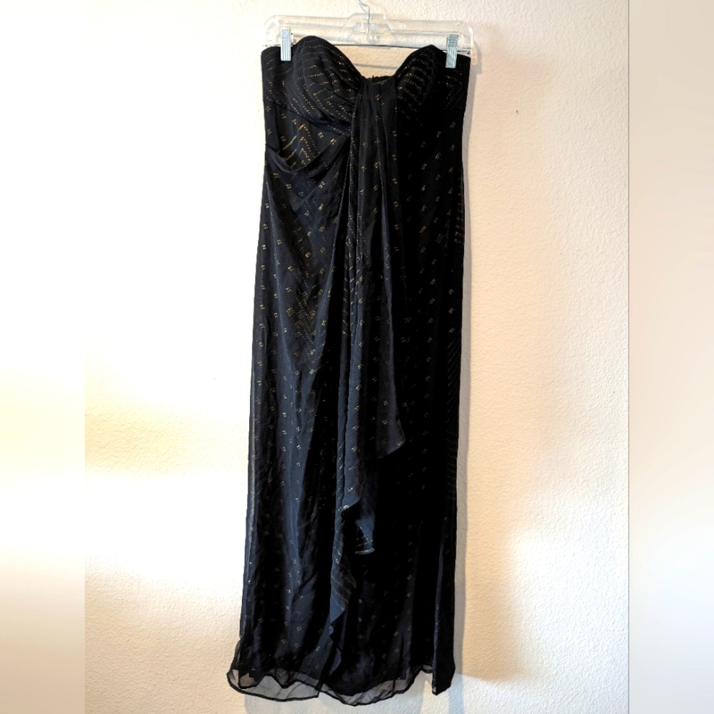 Marchesa Notte Silk Strapless Gown Size 8
